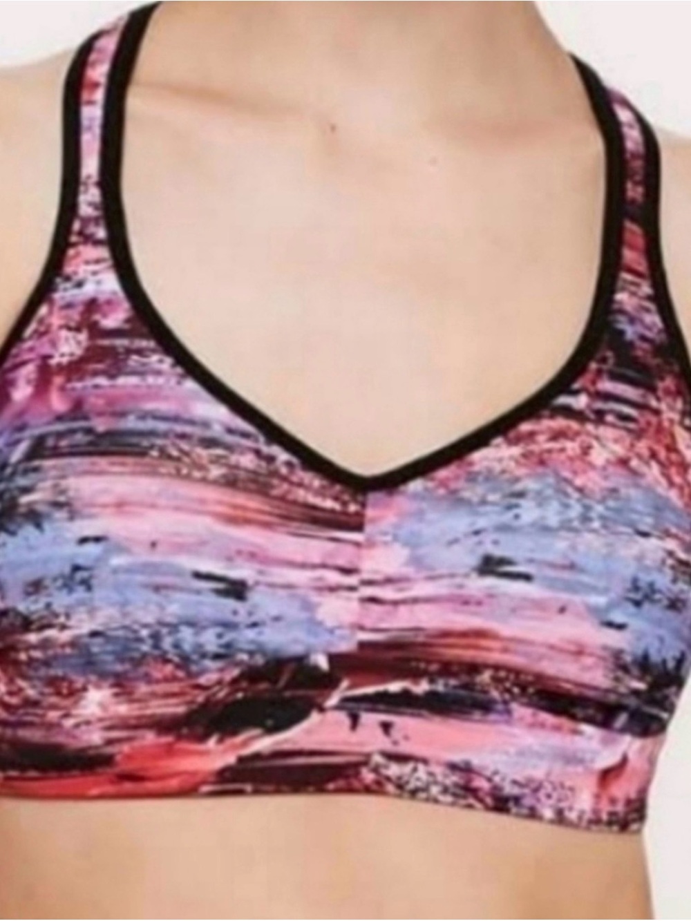 Lululemon Athletica Speed-Up Sports Bra, Pink & Purple Abstract Size 6 C/D